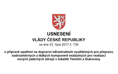 USNESENÍ VLÁDY ČESKÉ REPUBLIKY ze dne 23. října 2017 č. 739