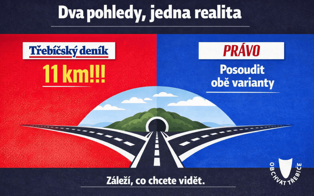 Dva pohledy na obchvat Třebíče – jak rozdílně informují Třebíčský deník a Právo